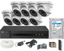 Zestaw do monitoringu FullHD 2Mpx, 8 kamer, rejestrator 8-ch, HDD 1Tb - Hikvision Hiwatch | 5904035370570