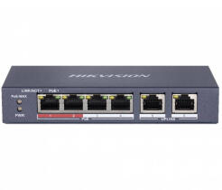DS-3E0106P-E/M - Switch 4x PoE + 2x Uplink, 35W - Hikvision | 6941264044390